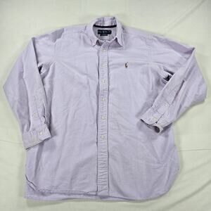 Ralph Lauren Classic Fit Purple Long Sleeve Button‎ Up Shirt Size XL